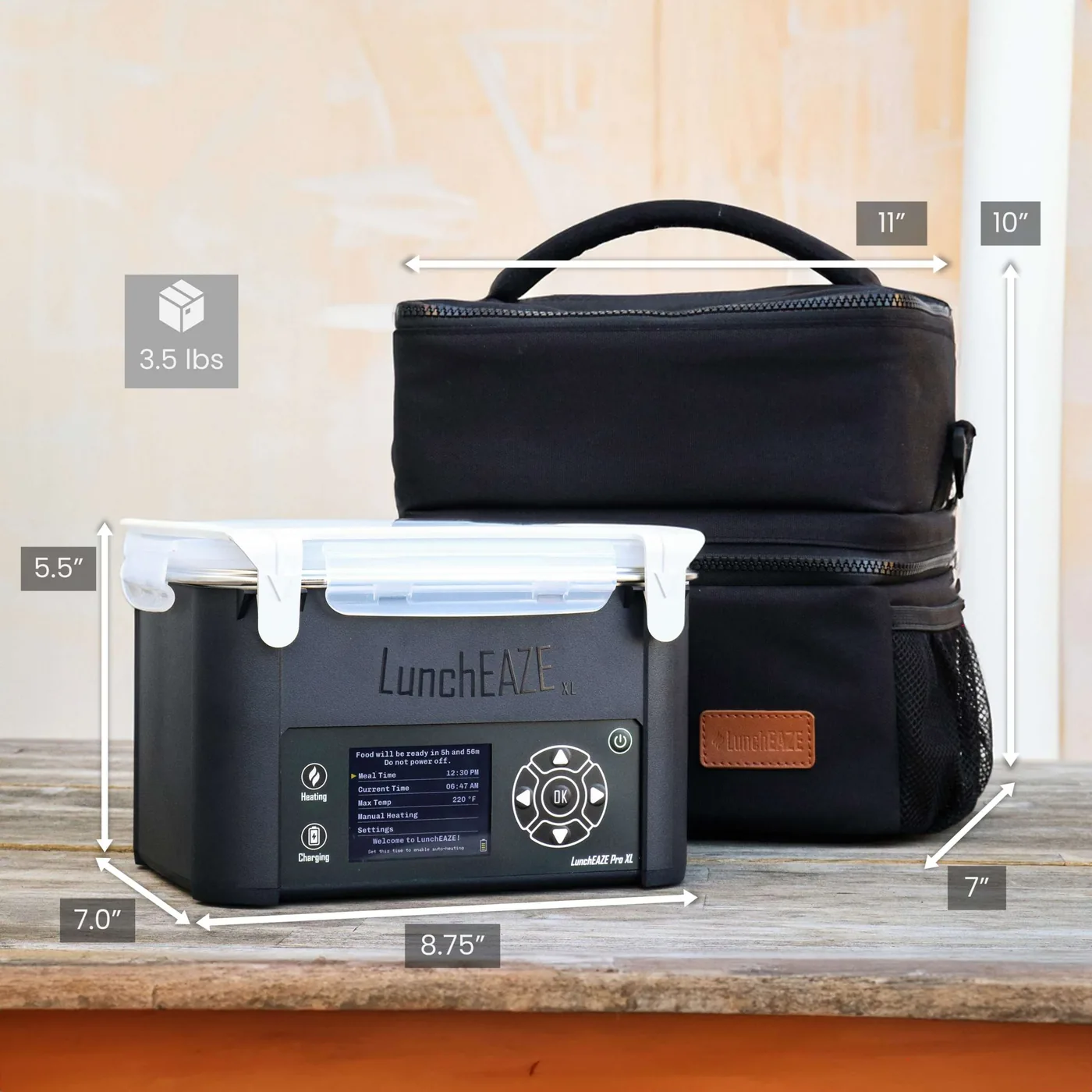 LunchEAZE - XL: Heated Lunchbox – 50% Bigger Capacity